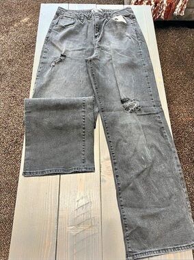 SO Super High Rise Wide Leg Jeans Gray Waist 50